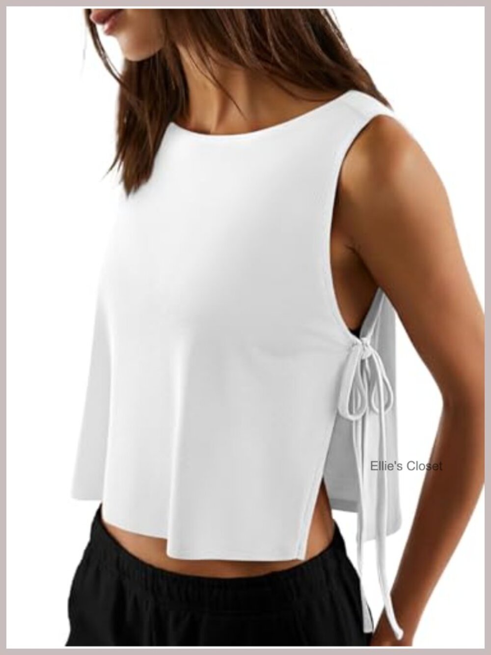 Sleeveless Side Tie Crop Tank Top Athletic Yoga Workout Top